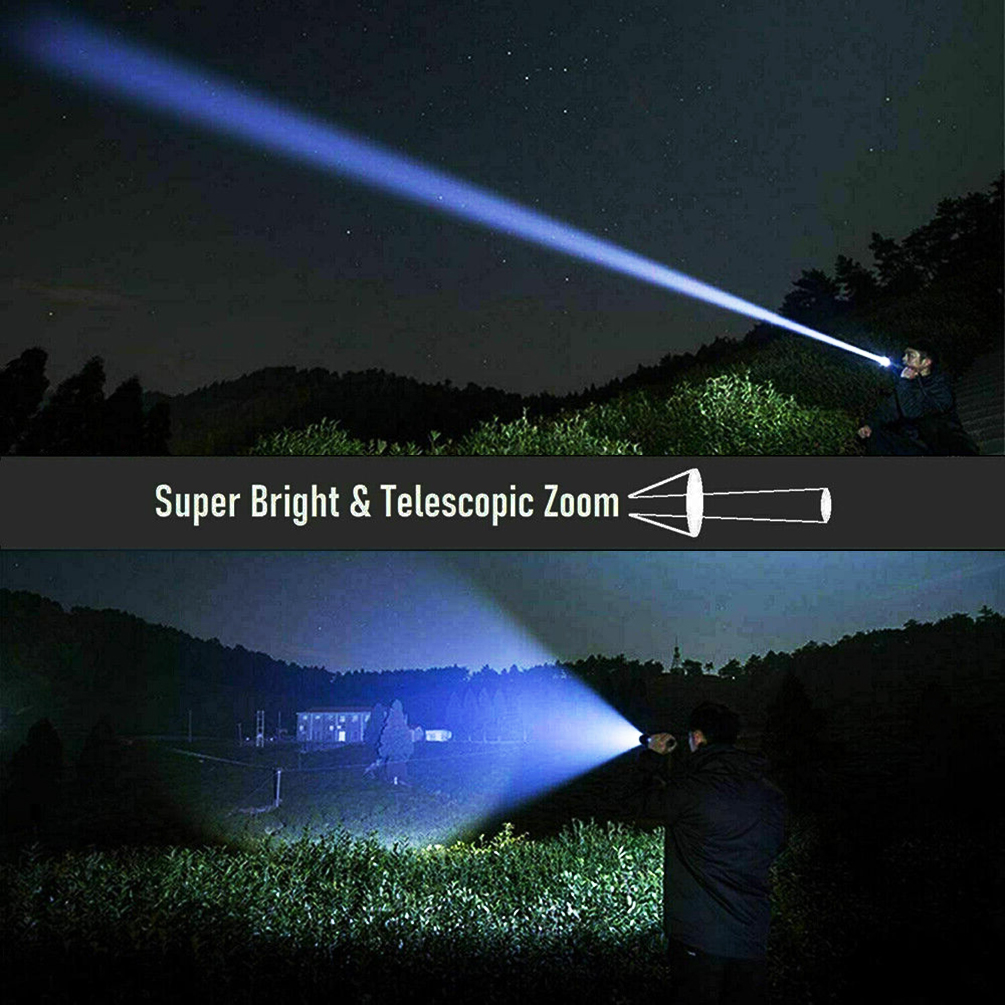 LED Rechargeable Flashlights High Lumens, 1500 Lumens Super Bright Tactical Flashlight Powerful Flash Light with 5 Modes, 12H Running Time, IP44 Waterproof Flashlight for Home Emergency