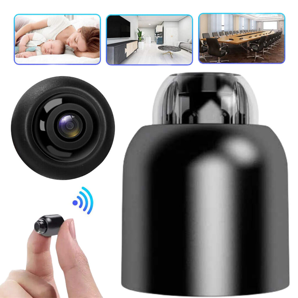Mini WiFi Camera 1080P HD Night Vision Included Motion Detection Remote Monitoring 160° Wide Angle Micro Baby Monitor for Home Office Store Warehouse Security