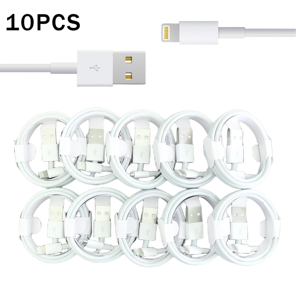 (10-Pack) Charger Cable, 3.3ft Lightning Cable, Premium Nylon USB-A to Lightning Cable, MFi Certified iPhone Charger Cable for iPhone SE/Xs/XS Max/XR/X/8 Plus/7/6 Plus, iPad, and More. Mobile Smartphone Cellphone Electronic Charging